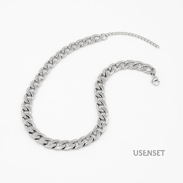 Fashion Solid Color Stainless Steel  Plating Chain Necklace 1 Piece