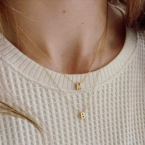 Halskette mit Anhänger „Lady Letter“ aus Edelstahl mit Edelstahlbeschichtung