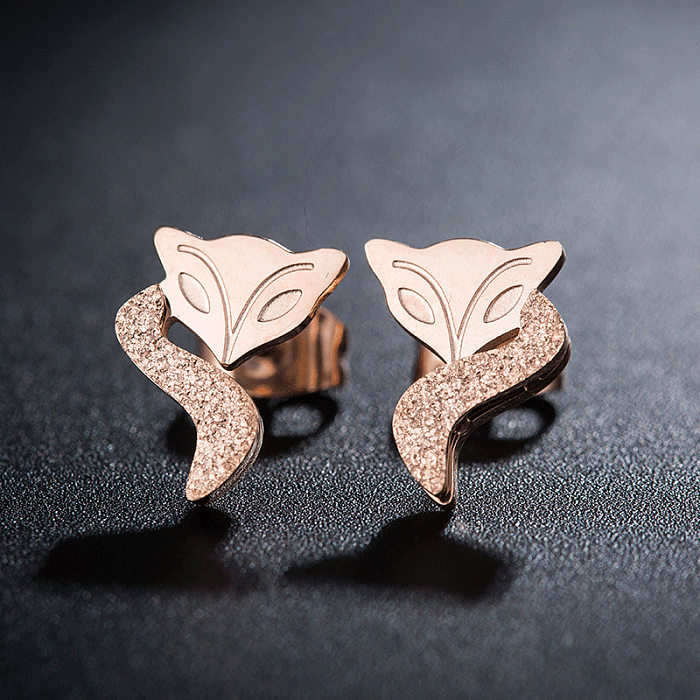 Retro Star Heart Shape Butterfly Stainless Steel Inlay Rhinestones Earrings 1 Pair