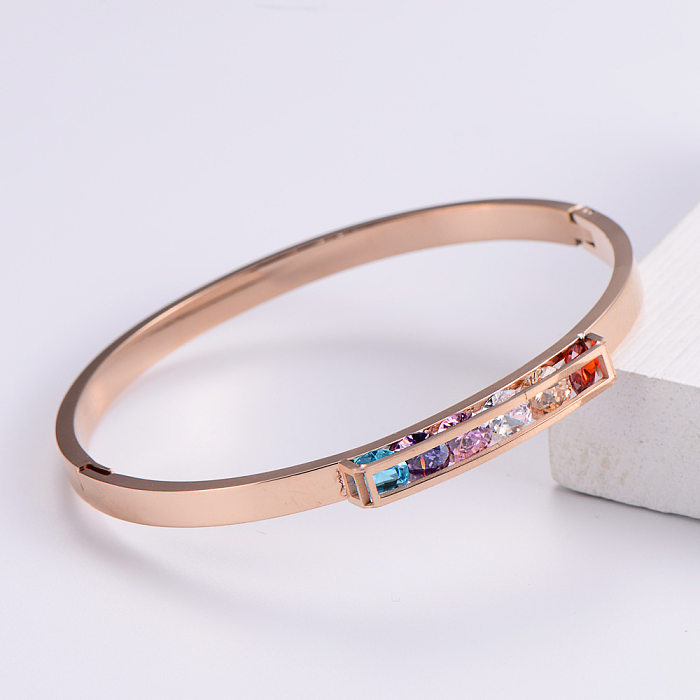 Glänzendes Farbdiamant-einfaches Edelstahl-Armband