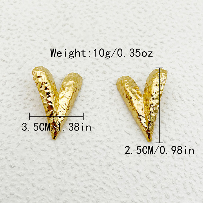 1 Pair Romantic Simple Style Heart Shape Plating Stainless Steel  Gold Plated Ear Studs