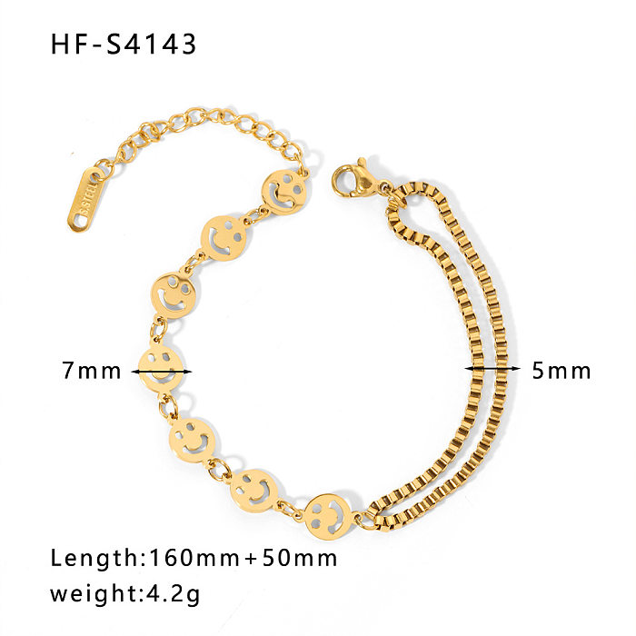 Fashion Geometric Stainless Steel Plating Inlay Zircon Bracelets