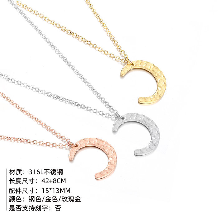Fashion Moon Shape Stainless Steel  Necklace