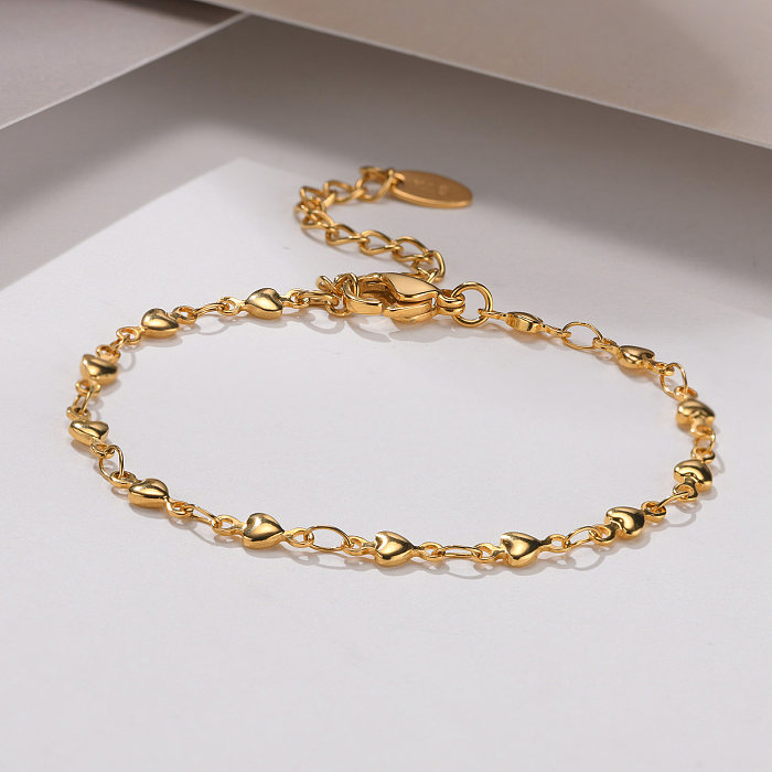 Bracelets plaqués or 18 carats en acier inoxydable croisé de style simple de style INS