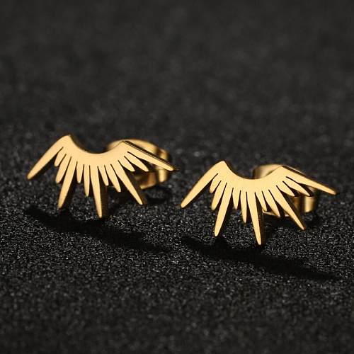 1 Pair Simple Style Sector Stainless Steel  Irregular Plating Ear Studs
