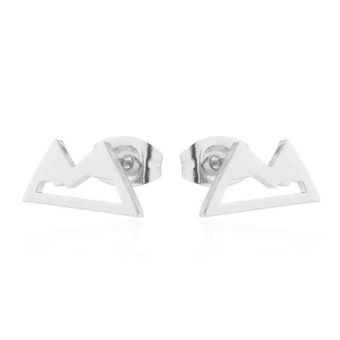 Boucles d'oreilles géométriques en acier inoxydable de Style Simple, sans boucles d'oreilles incrustées en acier inoxydable