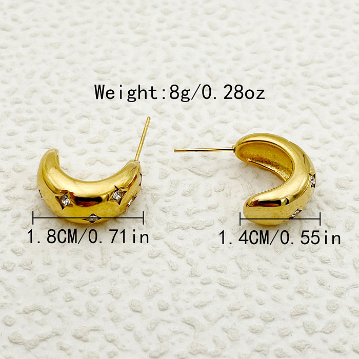 1 Pair Glam Commute Star Plating Stainless Steel  Gold Plated Earrings