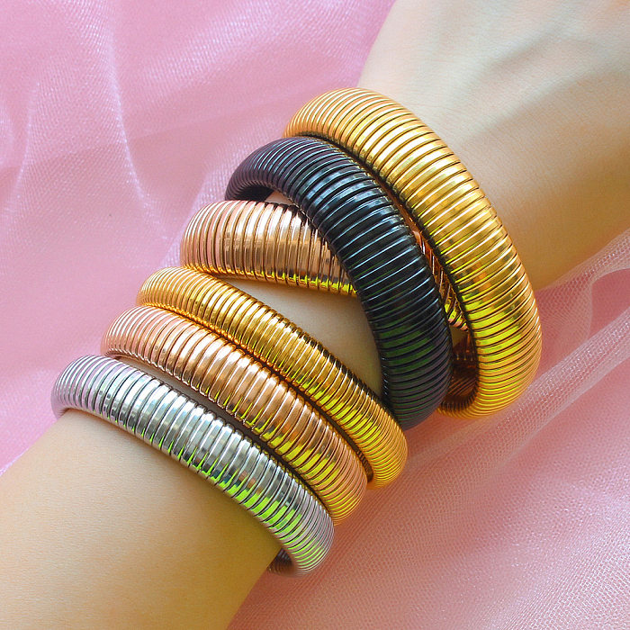 Bracelet plaqué acier inoxydable de couleur unie Streetwear