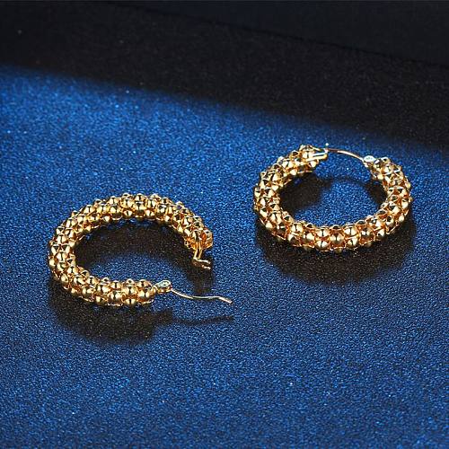 1 Pair Casual Modern Style Classic Style Round Stainless Steel  Earrings