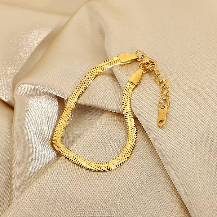 Fashion Simple Vacuum Plating Snake Bone Chain Stainless Steel Necklace