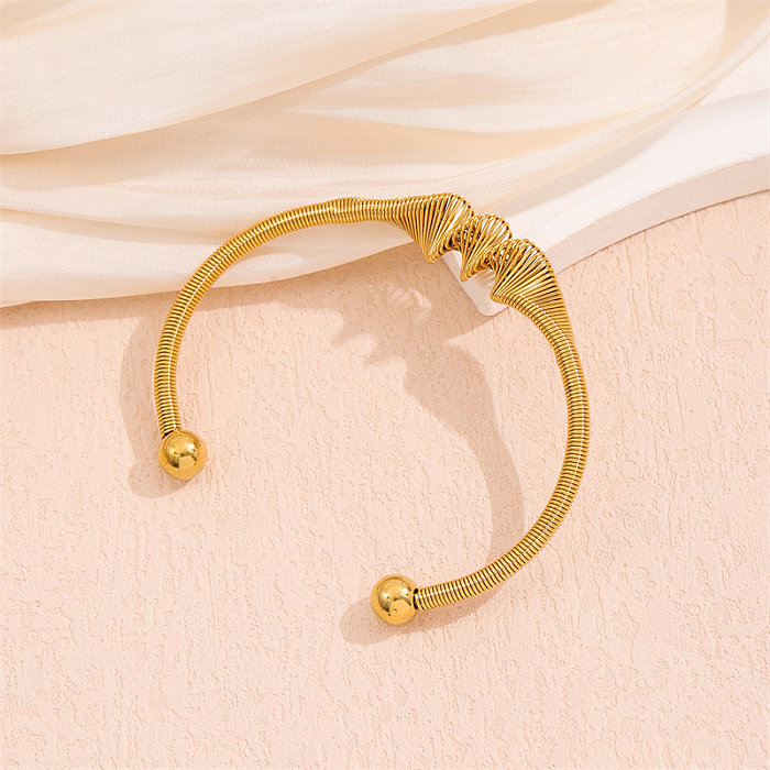 Solid Color Solid Color Stainless Steel 18K Gold Plated Bangle In Bulk