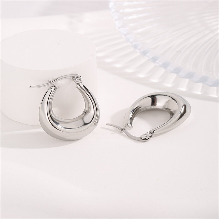 1 Pair Classic Style Geometric Stainless Steel Earrings