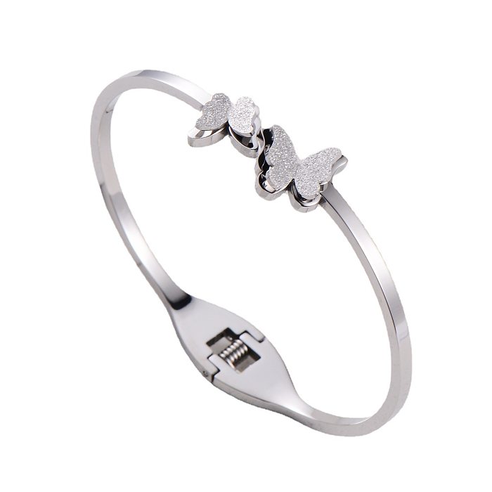 Korean Simple Stainless Steel Three-dimensional Colorful Butterfly Bracelet Wholesale jewelry