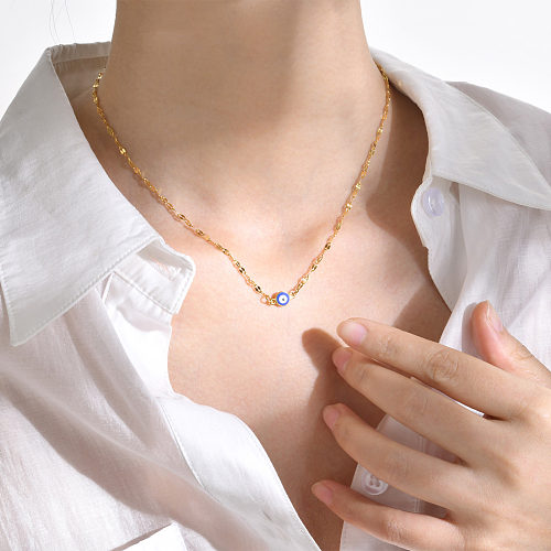 Fashion Devil'S Eye Stainless Steel  Plating Necklace 1 Piece