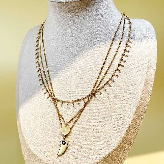 Vergoldete mehrschichtige Halsketten mit Sonnen-Edelstahlbeschichtung im klassischen Stil