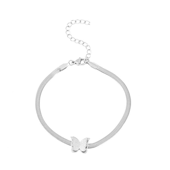 Collier de placage en acier inoxydable papillon de style simple