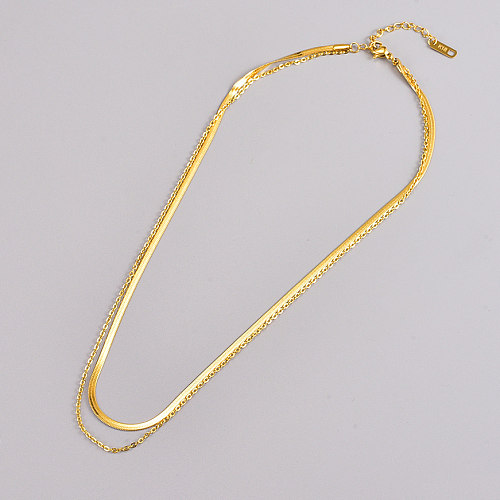 Simple Style Geometric Stainless Steel Layered Necklaces Plating Stainless Steel  Necklaces