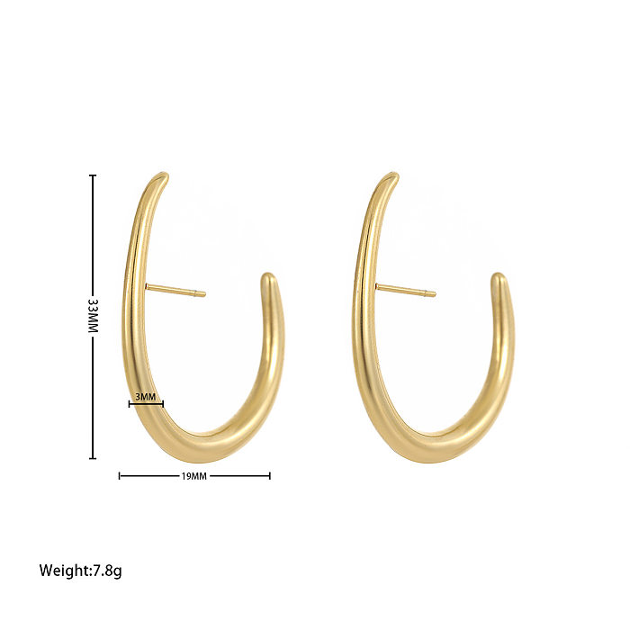 1 Pair Simple Style U Shape Plating Stainless Steel Earrings