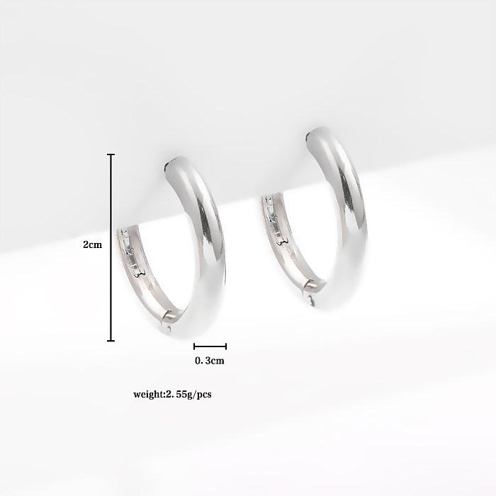 Simple Style Circle Stainless Steel  Plating Hoop Earrings 1 Pair