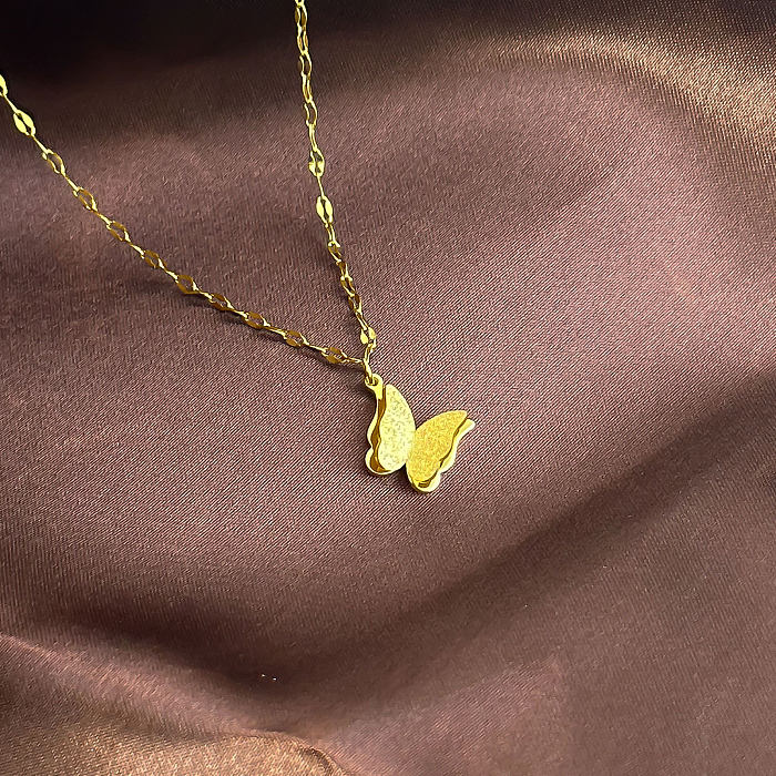Retro Lady Vierblättriges Kleeblatt, quadratische herzförmige Edelstahl-Inlay-Muschel-Halskette