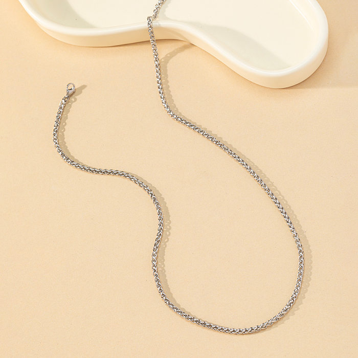 Simple Style Classic Style Solid Color Stainless Steel  Plating Necklace