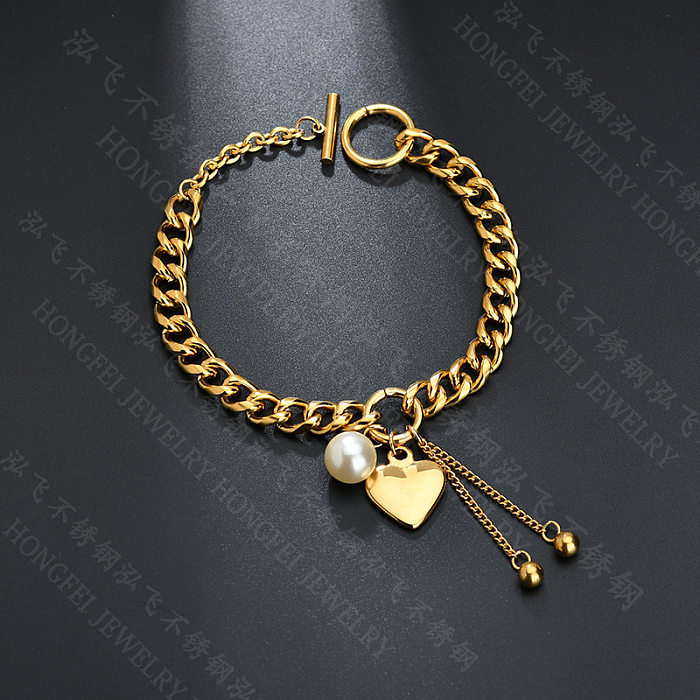 Titanium&Stainless Steel Fashion Sweetheart Bracelet  (Alloy) NHHF0822-Alloy