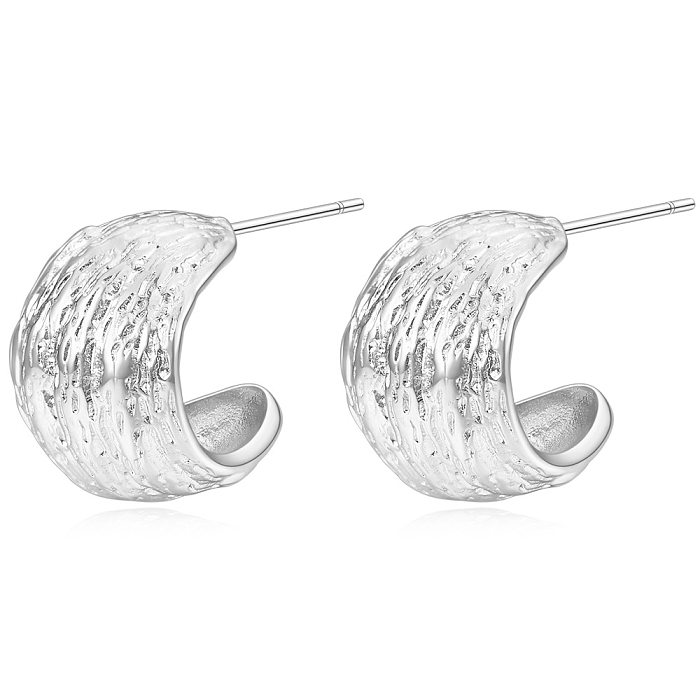 1 Pair Simple Style Streetwear Geometric Plating Stainless Steel Ear Studs