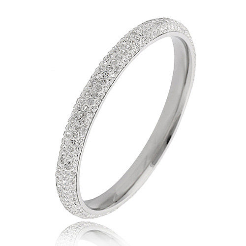 Wholesale Simple Style Solid Color Stainless Steel Inlay Zircon Bangle