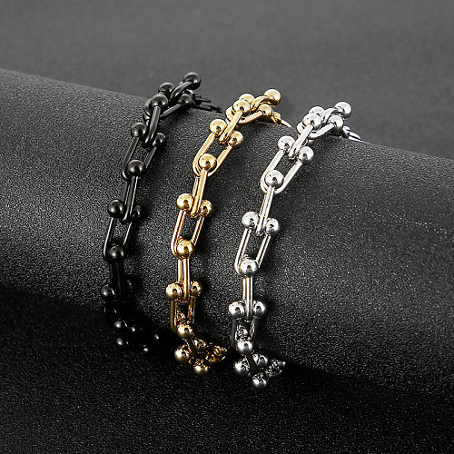Bracelets en acier au titane en forme de U de mode placage de bracelets en acier inoxydable