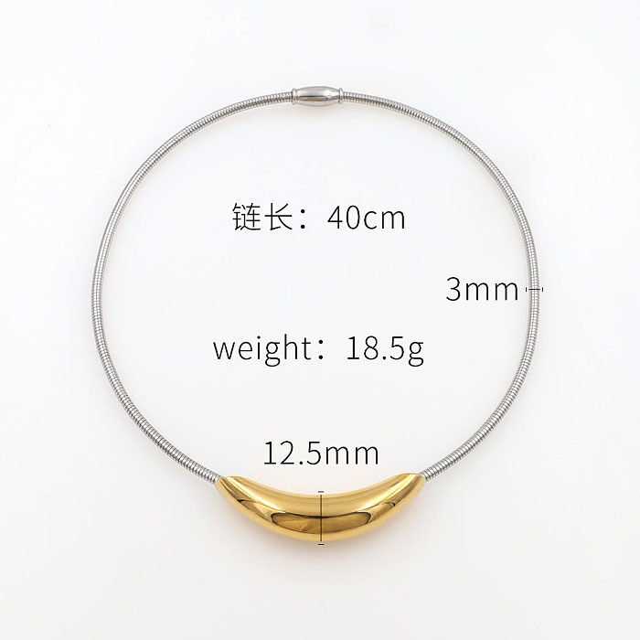 Modern Style Round Stainless Steel  Stainless Steel Plating Choker