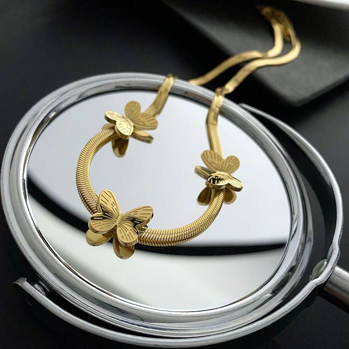 Fashion Butterfly Stainless Steel Plating Necklace 1 Piece