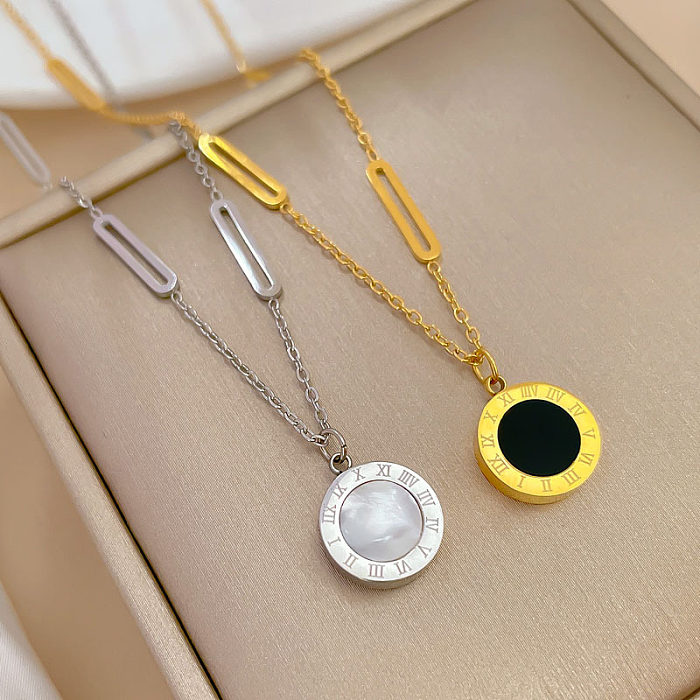 Lady Geometric Stainless Steel Plating Pendant Necklace