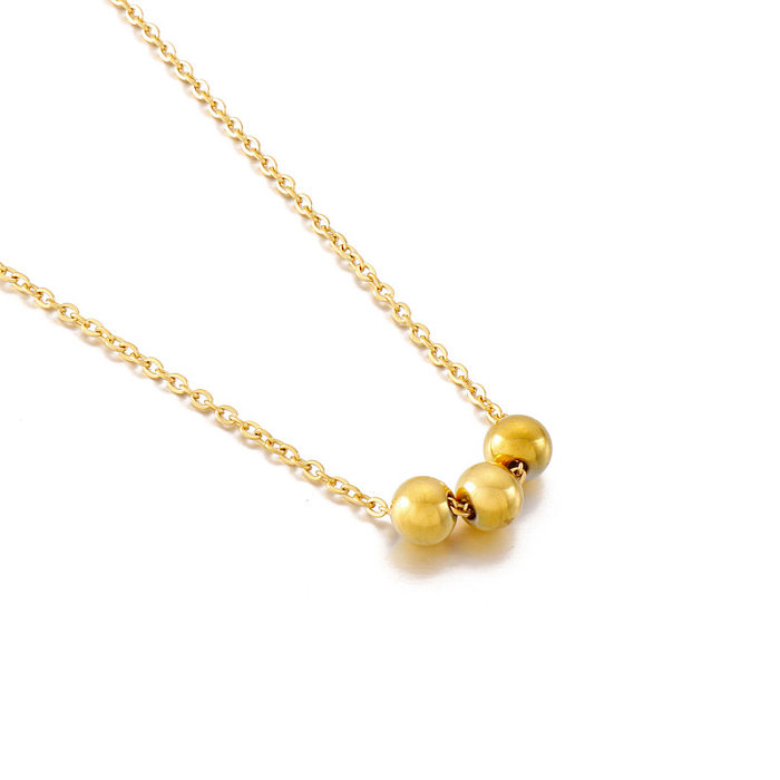 Mode Gold Perlen Edelstahl Kontrastfarbe Pullover Kette Großhandel