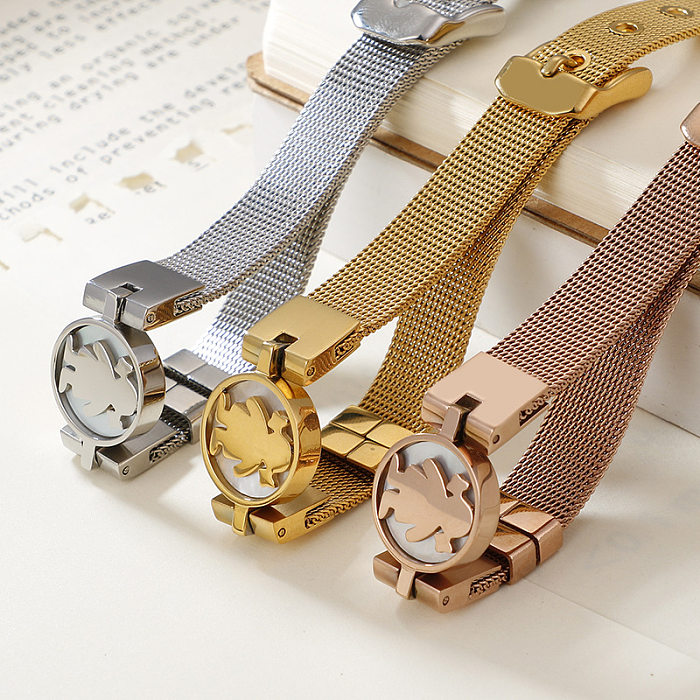 Bracelet en acier inoxydable de Style coréen, en forme de petite fille, bracelet en maille, vente en gros de bijoux