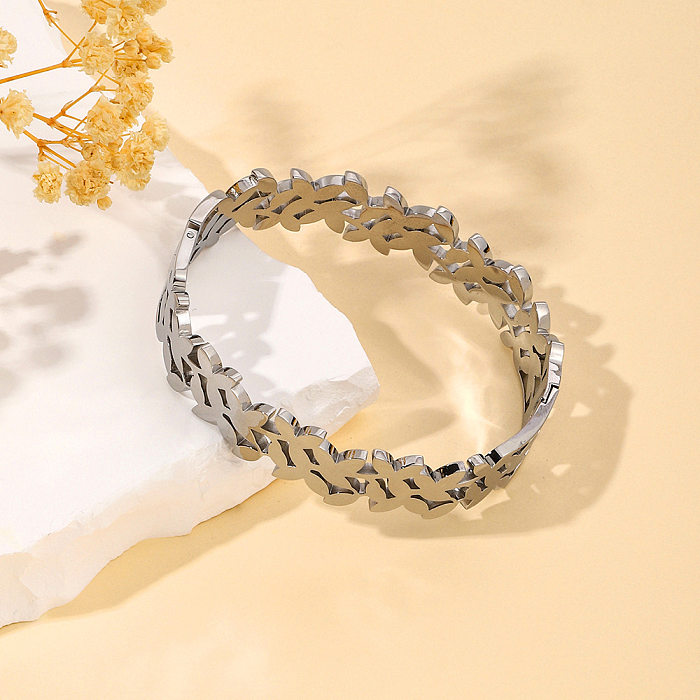 Bracelet plaqué or de placage en acier titane de couleur unie de style simple