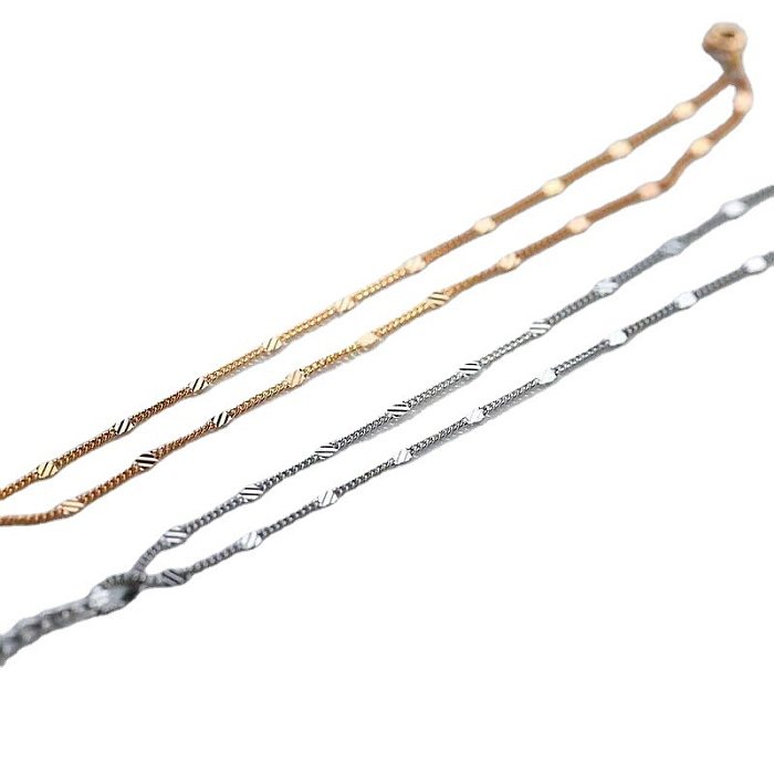 Simple Style Commute Solid Color Titanium Steel Plating Bracelets