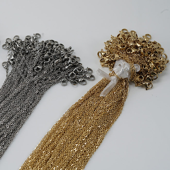 Collier géométrique en acier inoxydable de Style Simple, chaîne plaquée or, colliers en acier inoxydable