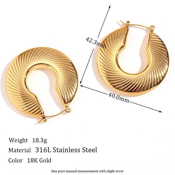 1 Pair Basic Vintage Style Classic Style Geometric Plating Stainless Steel  18K Gold Plated Earrings