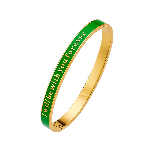 IG Style Classic Style Letter Stainless Steel Bangle