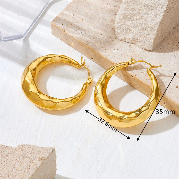 1 Pair Lady Water Droplets Plating Inlay Stainless Steel  Artificial Diamond 18K Gold Plated Ear Studs