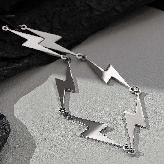 Modische Lightning-Halskette zum Polieren aus Edelstahl