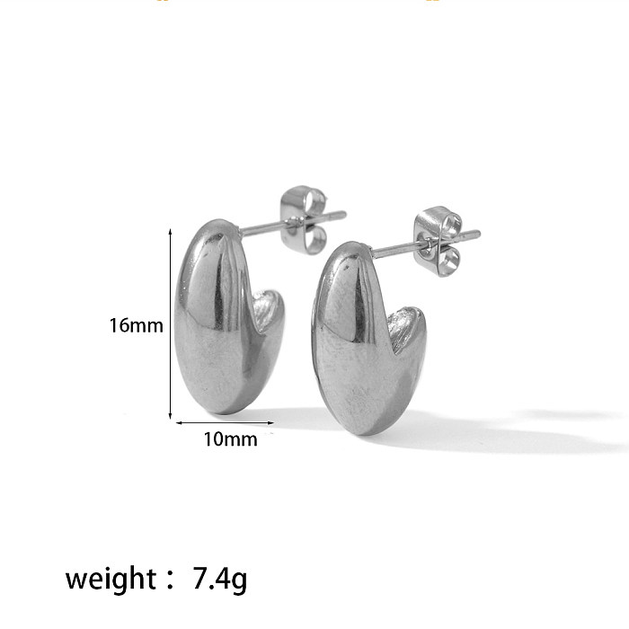 1 paire de clous d'oreilles rétro en forme de L, placage de polissage en acier inoxydable plaqué or 18 carats