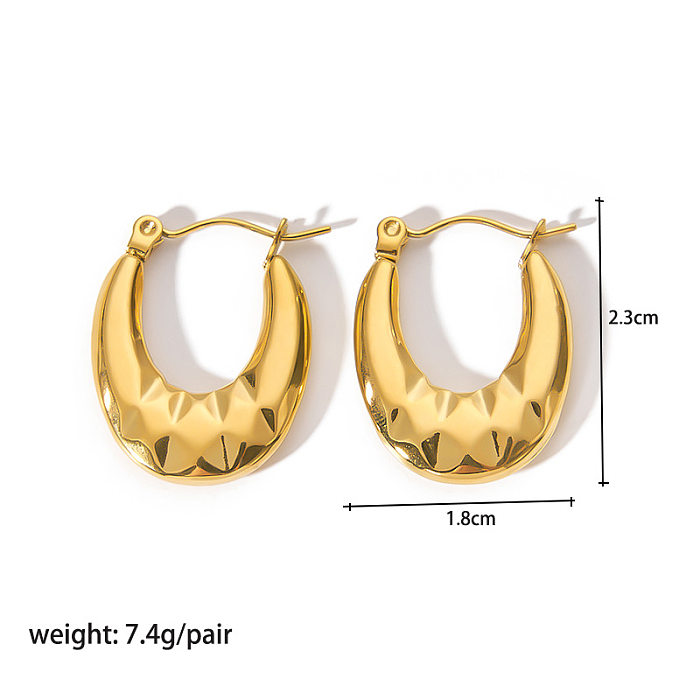 1 Pair Basic Classic Style Geometric Plating Stainless Steel  18K Gold Plated Earrings