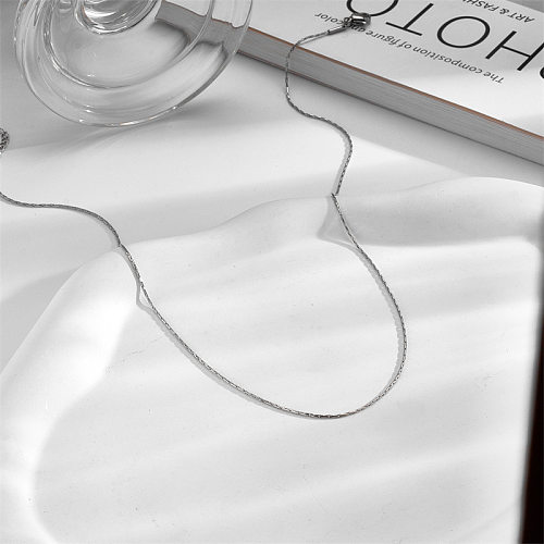 Simple Style Solid Color Stainless Steel Plating Necklace 1 Piece