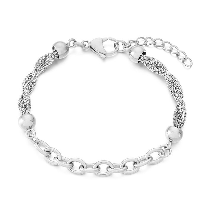 Fashion O-chain Stitching Stainless Steel Bracelet Wholesale