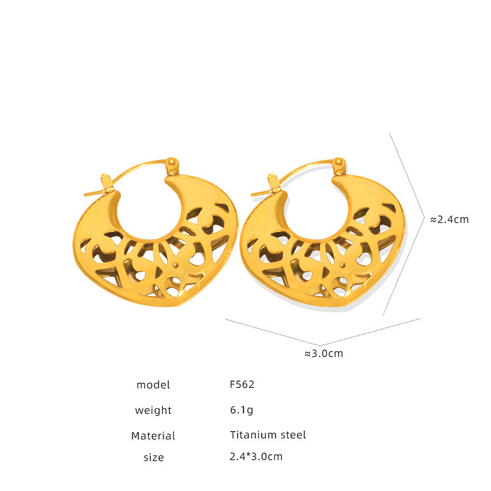 1 Pair IG Style Streetwear Geometric Plating Stainless Steel 18K Gold Plated Earrings