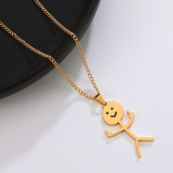 Simple Style Cartoon Character Stainless Steel  Plating Pendant Necklace 1 Piece