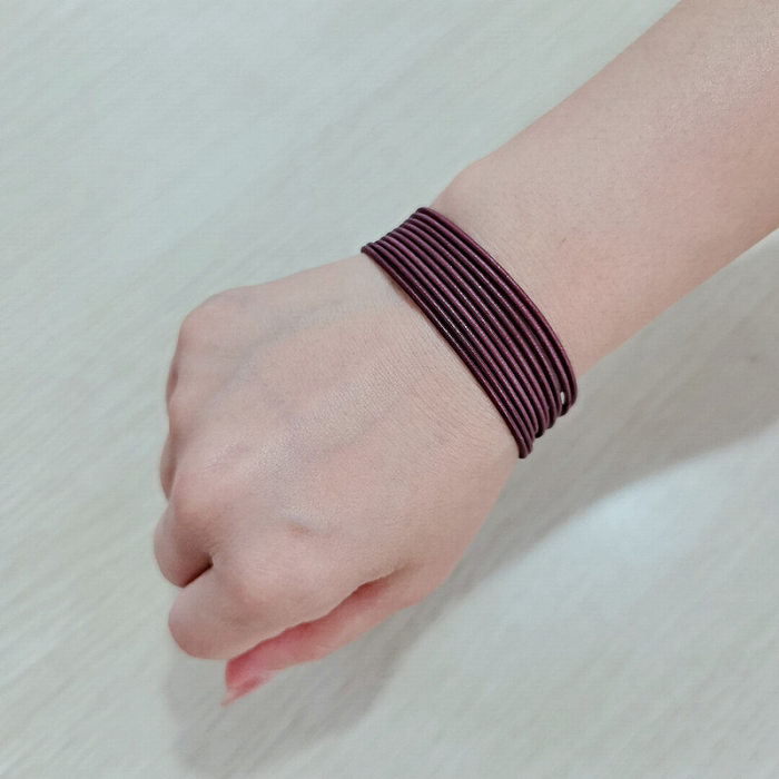 Simple Style Solid Color Carbon Steel Plating Wristband
