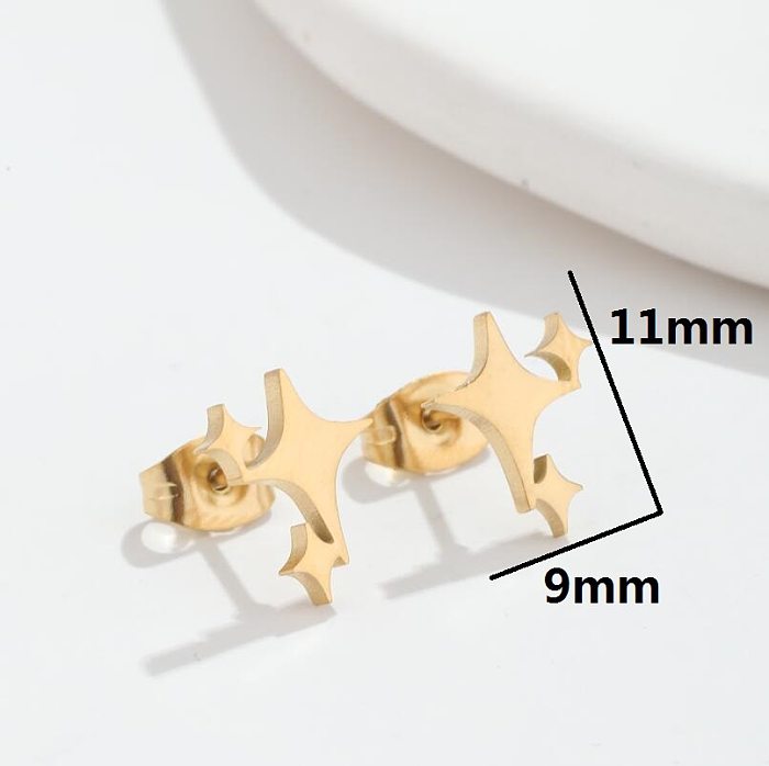 Simple Style Star Stainless Steel  Plating Ear Studs 1 Pair