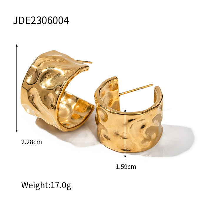 1 Pair IG Style Retro C Shape Plating Stainless Steel  18K Gold Plated Earrings